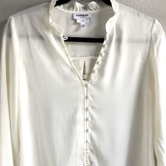 Express ruffle collar covered button and loop shirt Victorian western 1800s Med - Picture 2 of 9